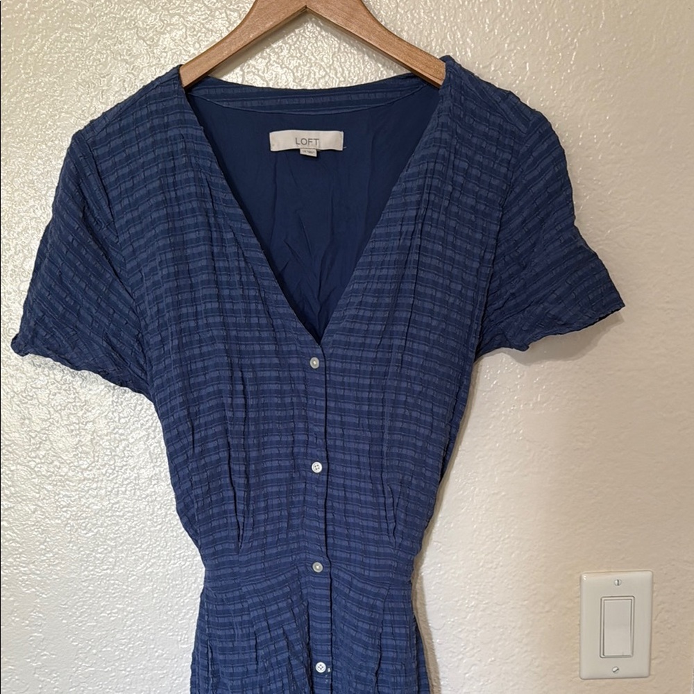 Loft Women's Blue Button-Down Dress